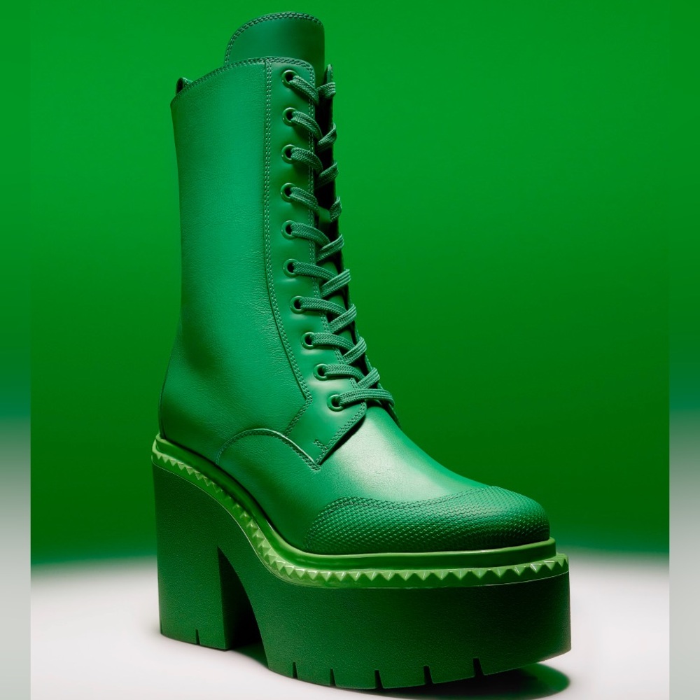 EUC JIMMY CHOO X Sailor Moon Sailor Jupiter Boot 120 In Jupiter Green 35 - Picture 2 of 14